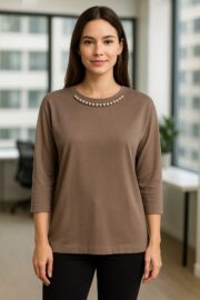 TWINS İnci detaylı bisiklet yaka bluz - Görsel 2